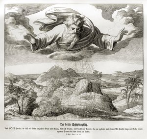 Tredje skabelsesdag, 1. Mosebog af Julius Schnorr von Carolsfeld
