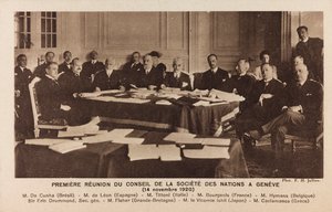 Album " Jack Bosio - War Campaign 1917-1920 ": møde i Folkeforbundets Råd i Genève af Jullien F. H.