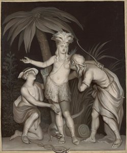Allegori over handel med Amerika