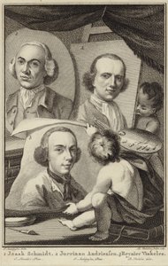 Portrætter af Izaak Schmidt, Jurriaen Andriessen og Reinier Vinkeles af Jurriaan Andriessen
