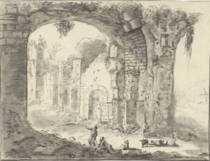 Landskab med ruin af Jurriaan Cootwijck