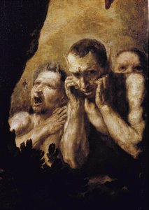 Apollo og Marsyas Apollo, efter at have vundet udfordringen mod Marsyas, får ham til at skrælle og derefter kaste ham ind i en hule. (detalje). Maleri af Jose de Ribera dit lo Spagnoletto (1591-1652) af Jusepe de Ribera