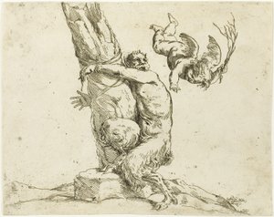 Amor straffer en satyr af Jusepe de Ribera