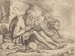 Sankt Jerome Reading af Jusepe de Ribera