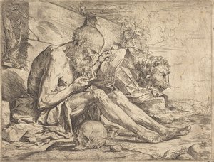 Den hellige Hieronymus læser af Jusepe de Ribera