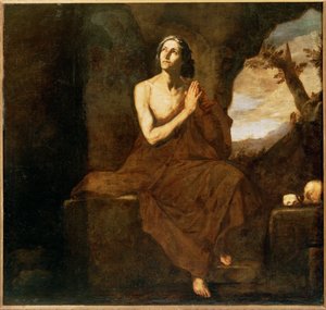 Sankt Maria af Egypten (maleri på lærred) af Jusepe de Ribera