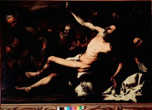 The Martyrium of Saint Barthelemy Maleri af Jusepe de Ribera dit lo Spagnoletto (1591-1652) ca. 1630 søn. 145x216 cm Firenze, Palazzo Pitti, Galleria Palatina af Jusepe de Ribera