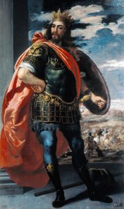 Repræsentation af kong Visigoth Alaric II (484-507) (olie på lærred) af Jusepe or Jose (c.1605 1656) Leonardo