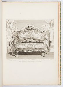 Sofa henrettet for hr. greven af ​​Bielinski Grand Mal af Polens krone, i 1735.; Sofa udført for greven af ​​Bielinski i 1735, 4. plade af Juste Aurèle Meissonnier
