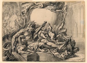 Design til et skjold med hentydninger til Egypten af Juste Aurèle Meissonnier