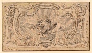 Design til et ornamentpanel af Juste Aurèle Meissonnier