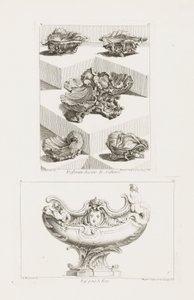 Different Desseins de Sallieres (forskellige designs til saltretter), pl. 63 i arbejde af Juste-Aurele af Juste Aurèle Meissonnier
