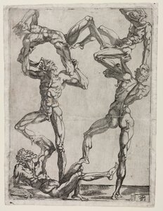 Pyramide af fem mænd, ca. 1543. af Juste de Juste