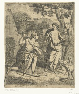 Pastoral scene sætter Granida i Daifilo af Justus Brouwer