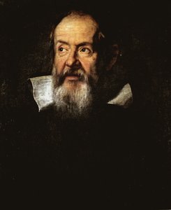 Portræt af Galileo Galilei, italiensk astronom (olie på lærred
