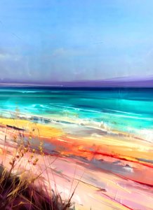 Farverigt abstrakt strandmotiv