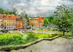 Udsigt over den historiske bypark af Justyna Jaszke