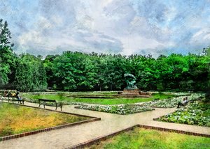 Statuen i den fredfyldte park af Justyna Jaszke