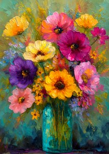Farverig blomsterbuket af Justyna Jaszke