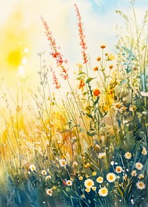 Farvestrålende engblomster af Justyna Jaszke