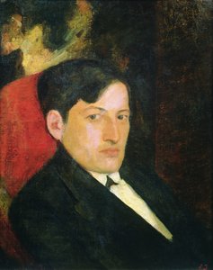Portræt af D. Shevardnadze, 1921 (olie på kort)