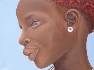 Brown Introspection, 2007 (olie og akryl på lærred) af Kaaria Mucherera