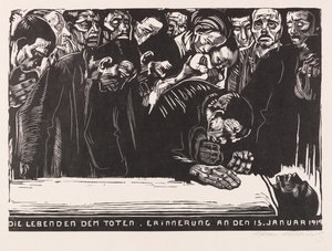Erindringsark for Karl Liebknecht, 1920. af Käthe Kollwitz