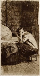 Kvinde ved vuggen af Käthe Kollwitz
