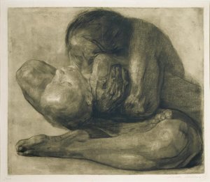 Kvinde med et dødt barn af Käthe Kollwitz