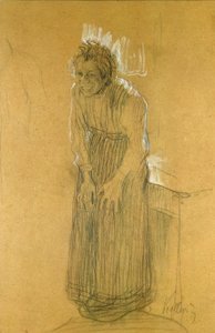 Leende kvinde af Käthe Kollwitz