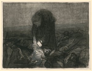 Slagmark (blad 6 fra »Bauernkrieg«, 2. udgave) af Käthe Kollwitz