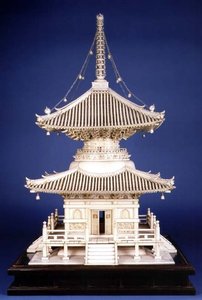 Model af en tempelhelligdom, slutningen af det 19. århundrede af Kaigyokusai Masatsugu