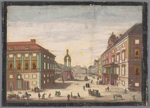 Udsigt over Hohe Markt i Wien Se Hochenmarck af Kaiserlich Franziskische Akademie (possibly)