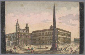 Udsigt over Piazza di San Giovanni i Laterano i Rom Udsigt over Place de St Lean de Lateran (titel på objekt) af Kaiserlich Franziskische Akademie