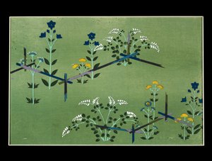 Efterårsblomster, studie efter stof af Kamisaka Sekka