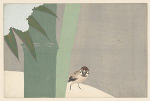 Bambus i sneen, 1909 (træbloktryk) af Kamisaka Sekka