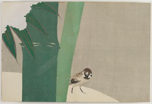 Flowers of a Hundred Worlds (Momoyogusa): Bambus i sne (Secchuchiku) af Kamisaka Sekka