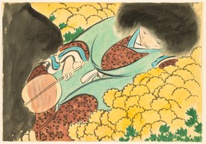 Flowers of a Hundred Worlds (Momoyogusa): Chrysanthemum Boy (Kikujidō) af Kamisaka Sekka