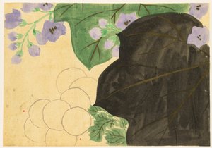 Hundrede verdeners blomster (Momoyogusa): Krysantemum og Paulownia (Kikukiri) af Kamisaka Sekka