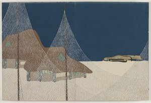 Flowers of a Hundred Worlds (Momoyogusa): Fishing Village (Ryoson) af Kamisaka Sekka