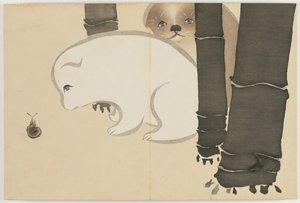 Flowers of a Hundred Worlds (Momoyogusa): Hvalpe (Enokoro) af Kamisaka Sekka