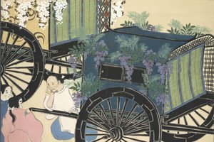 Hanazashi-guruma fra Momoyo-gusa (The World of Things) Vol II, pub.1909 (farveblok træsnit) af Kamisaka Sekka