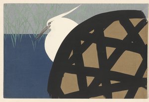 Hvid hejre af Kamisaka Sekka