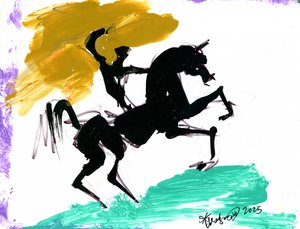 Hest, der rejser sig dynamisk