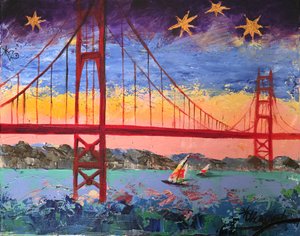 Sejltur ved solnedgang ved Golden Gate