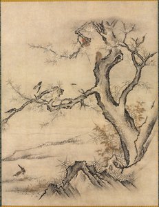 Blomster og fugle i et forårslandskab, 1500-tallet.