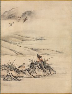 Blomster og fugle i et forårslandskab, 1500-tallet.
