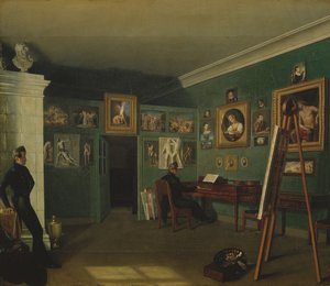 Malerstudiet, 1830 af Kapiton Selentsov