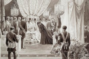 Begravelse af kejser Alexander III i Sts Peter og Paul-katedralen i Skt. Petersborg, 1894. af Karel Brozh