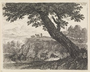 Landskab med to muldyrdrivere af Karel Dujardin